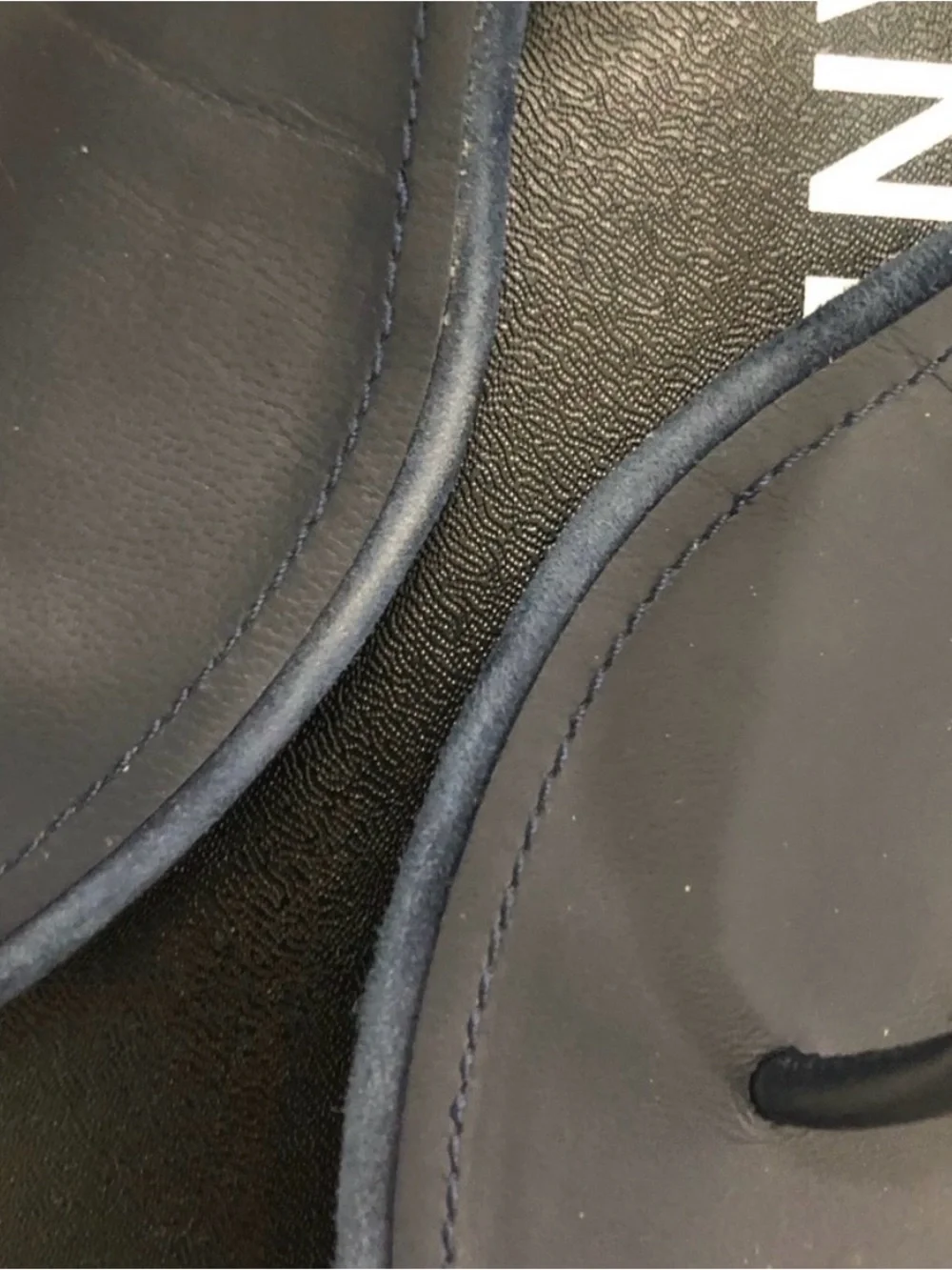 CHANEL Suede Calfskin Thong Sandals 38.5 Navy Blue